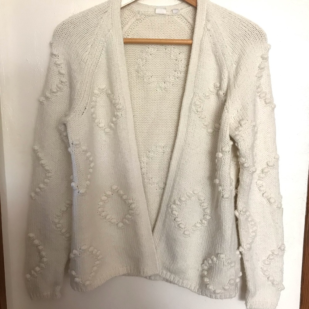 Small Tall GAP Very Cute Off White Cardigan Sweater Open Front